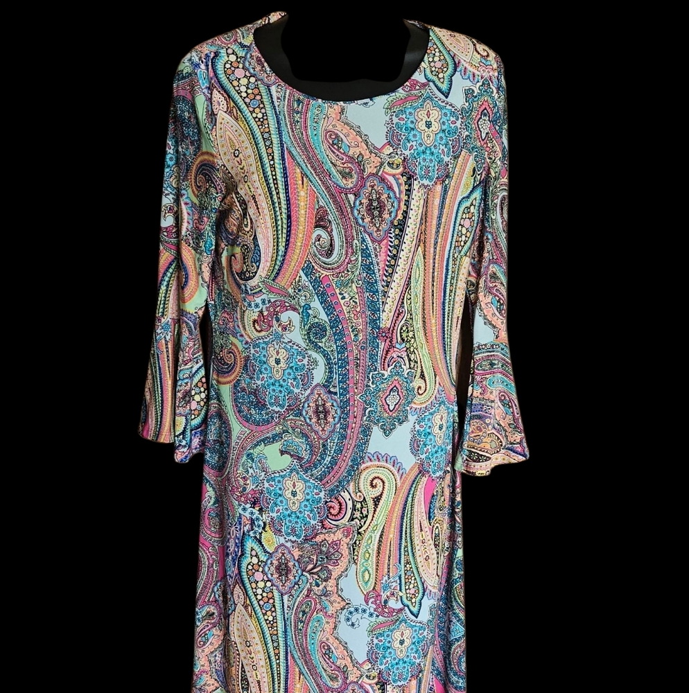 Tommy Hilfiger Multicolor Paisley Long Sleeve Dress